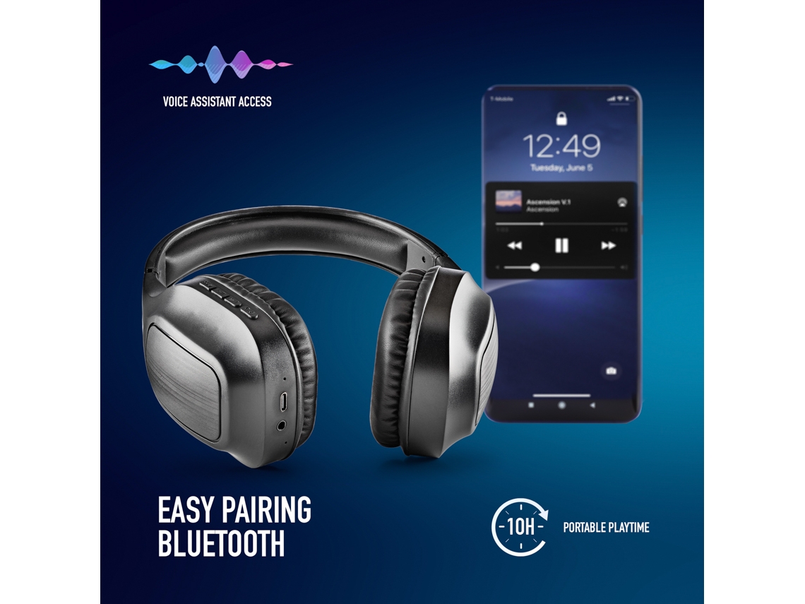 Auriculares Sem Fios NGS Artica Wrath/ com Microfone/ Bluetooth/ Pretos - Imagem 2