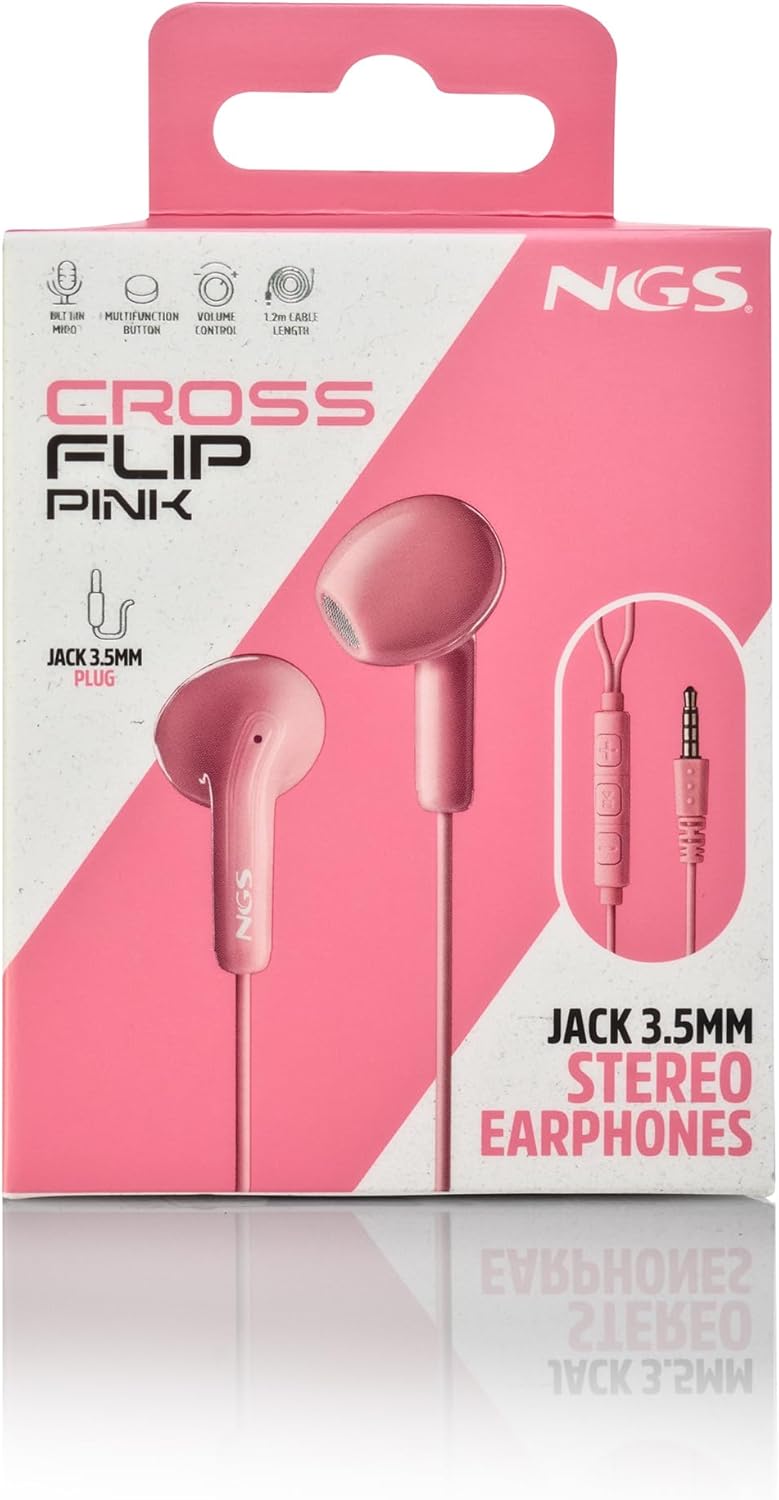 Auscultadores Intra-auriculares NGS Cross Flip/ com Microfone/ Jack 3.5/ Cor-de-Rosa - Imagem 10