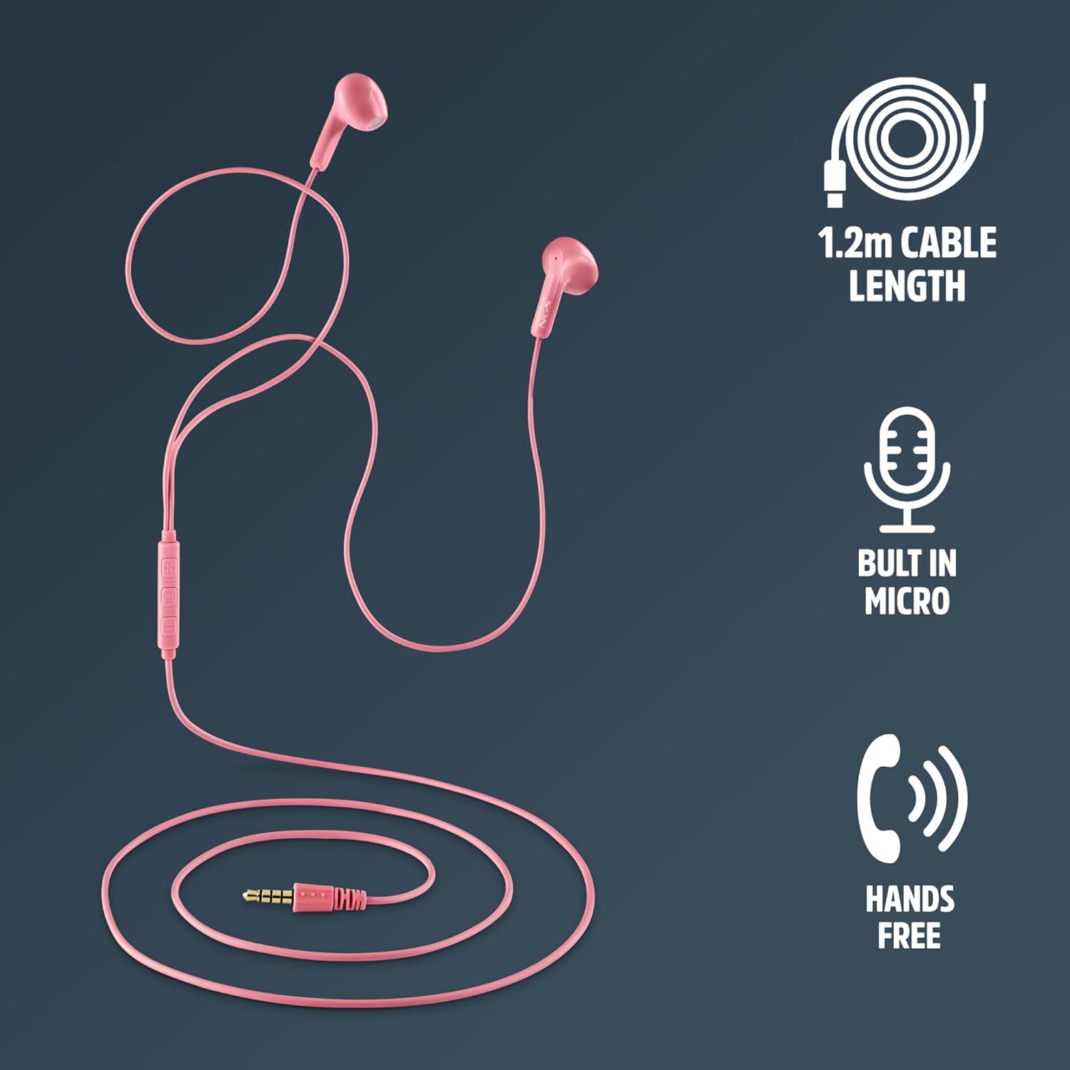 Auscultadores Intra-auriculares NGS Cross Flip/ com Microfone/ Jack 3.5/ Cor-de-Rosa - Imagem 5