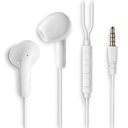Auscultadores Intra-auriculares NGS Cross Flip / com Microfone / Jack 3.5 / Brancos