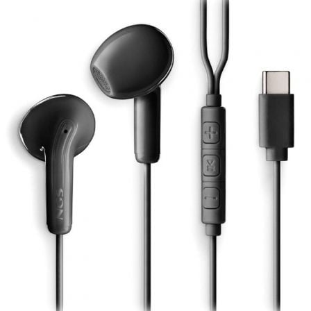 Auriculares Intra-auriculares NGS Cross Glide/ com Microfone/ USB Tipo-C/ Pretos