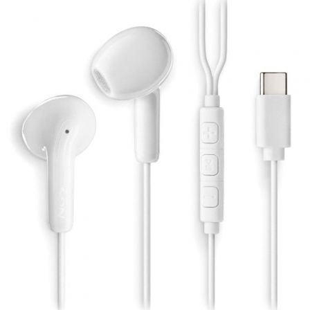 Auriculares Intra-auriculares NGS Cross Glide/ com Microfone/ USB Tipo-C/ Brancos