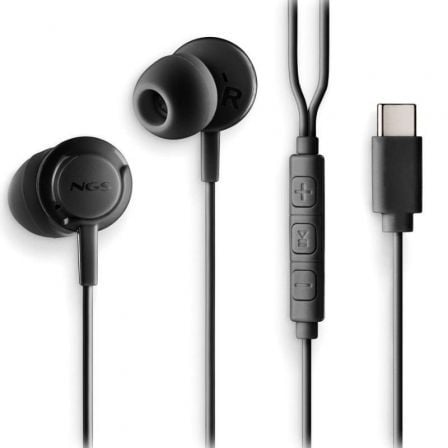 Auriculares Intra-auriculares NGS Cross Step / com Microfone / USB Tipo C / Pretos