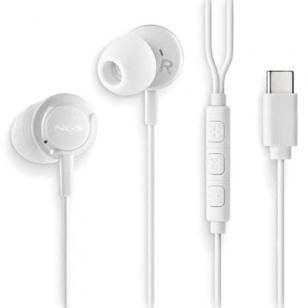 Auriculares Intra-auriculares NGS Cross Step / com Microfone / USB Tipo-C / Brancos