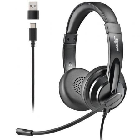 Auriculares NGS VOX605 USB-C/ com Microfone/ USB Tipo-C/ Pretos