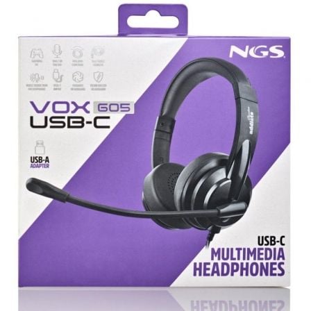 Auriculares NGS VOX605 USB-C/ com Microfone/ USB Tipo-C/ Pretos - Imagem 4