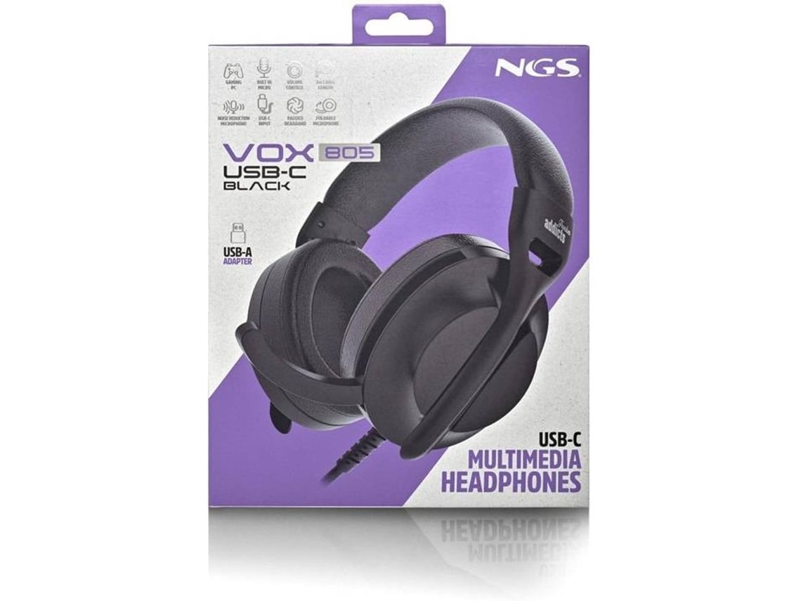 Auriculares NGS VOX805 USB-C/ com Microfone/ USB Tipo-C/ Pretos - Imagem 3