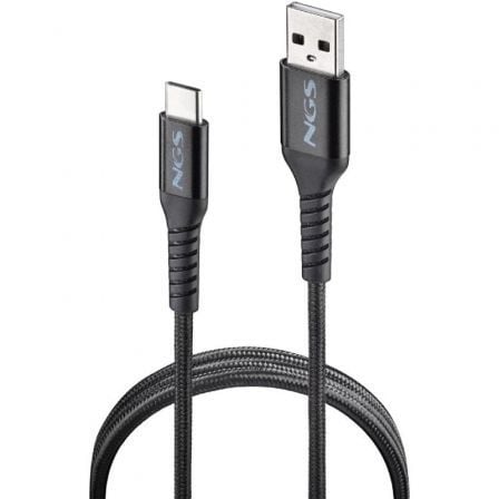 Cabo USB 2.0 NGS KNOT-AC/ USB Macho - USB Tipo-C Macho/ Até 12W/ 480Mbps/ 1m/ Preto - Imagem 2