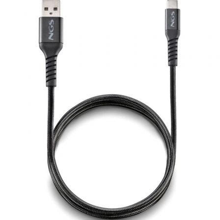 Cabo USB 2.0 NGS KNOT-AC/ USB Macho - USB Tipo-C Macho/ Até 12W/ 480Mbps/ 1m/ Preto