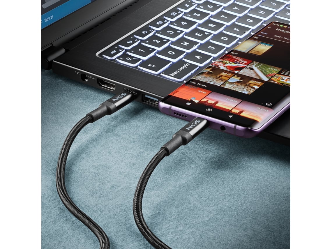 Cabo USB 4.0 Tipo-C NGS KNOT/ USB Tipo-C Macho - USB Tipo-C Macho/ Até 240W/ 40Gbps/ 2m/ Preto - Imagem 5
