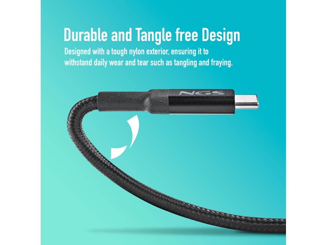 Cabo USB 4.0 Tipo-C NGS KNOT/ USB Tipo-C Macho - USB Tipo-C Macho/ Até 240W/ 40Gbps/ 2m/ Preto - Imagem 6