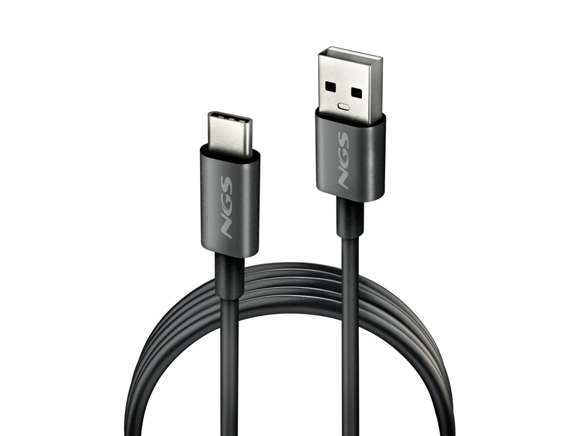 Cabo USB 2.0 NGS ZYRO-AC/ USB Macho - USB Tipo-C Macho/ Até 15W/ 480Mbps/ 1m/ Preto - Imagem 2