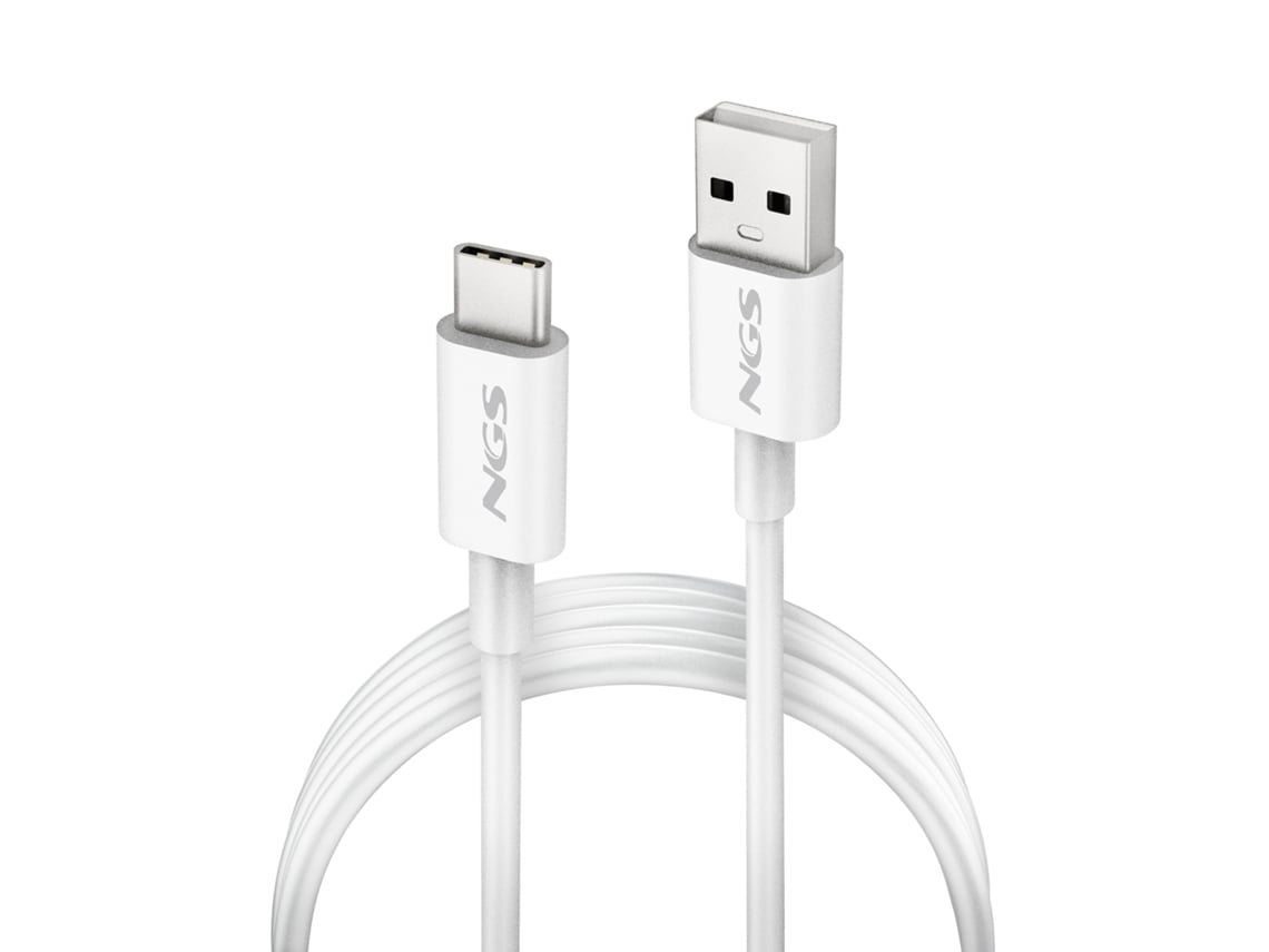 Cabo USB 2.0 NGS ZYRO-AC/ USB Macho - USB Tipo-C Macho/ Até 15W/ 480Mbps/ 1m/ Branco - Imagem 3