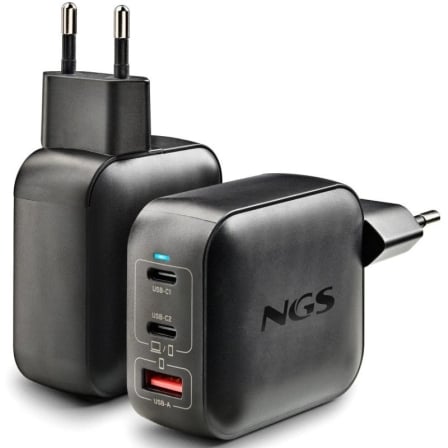 Carregador de Parede GaN NGS BUD100WTINY 100W 2x USB-C 1x USB-A Branco - Imagem 2