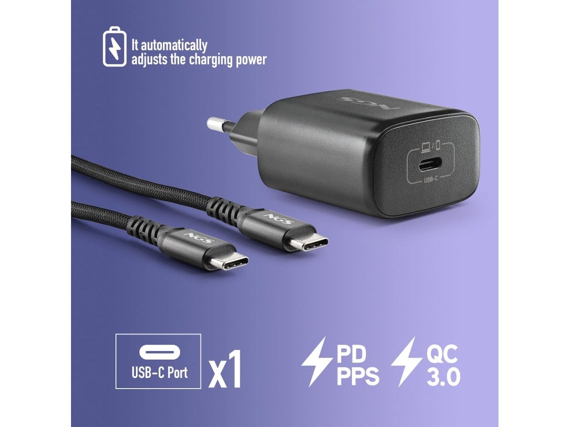 Carregador de Parede GaN NGS Bud 45W/ 1xUSB Tipo-C/ 45W - Imagem 4