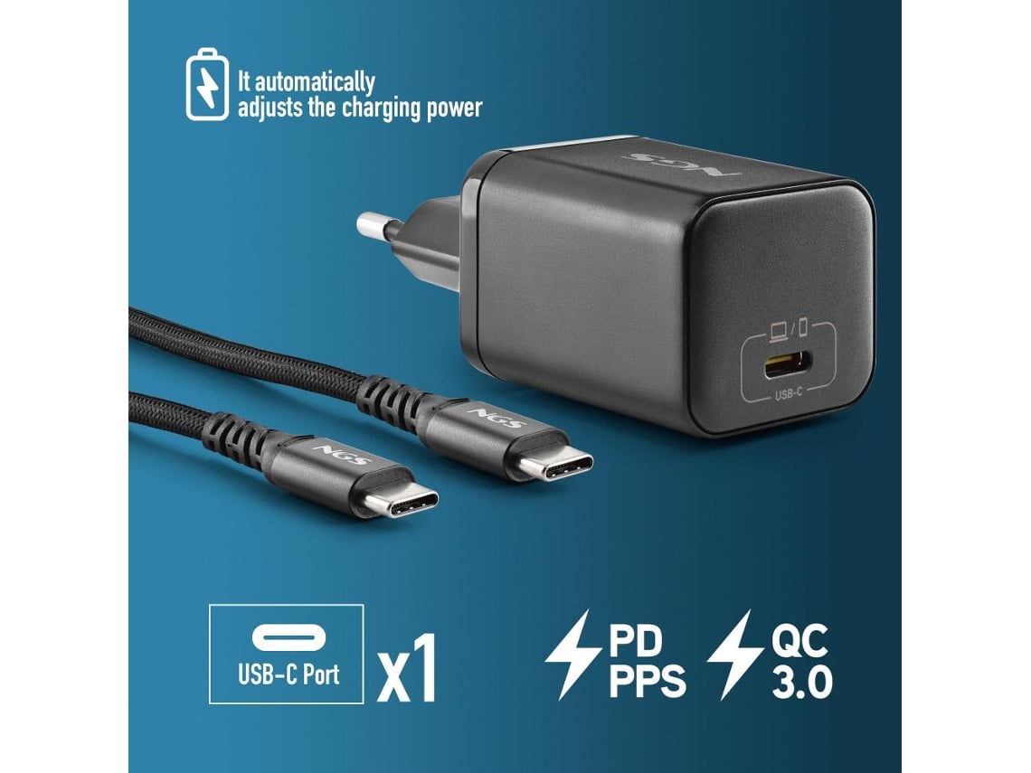 Carregador de Parede GaN NGS Bud 65W/ 1xUSB Tipo-C/ 65W - Imagem 5