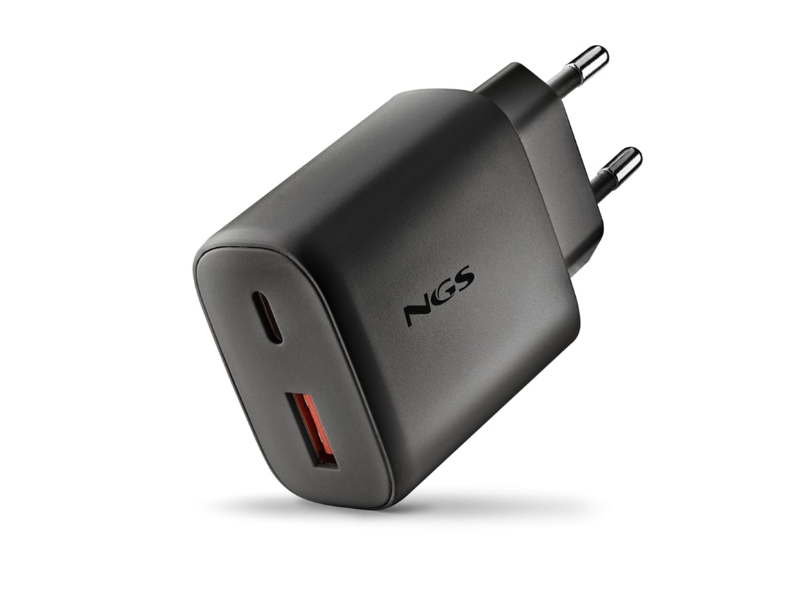 Carregador de Parede GaN NGS Era 45W/ 1xUSB Tipo-C/ 1xUSB/ 45W