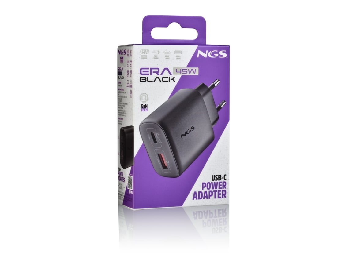 Carregador de Parede GaN NGS Era 45W/ 1xUSB Tipo-C/ 1xUSB/ 45W - Imagem 9