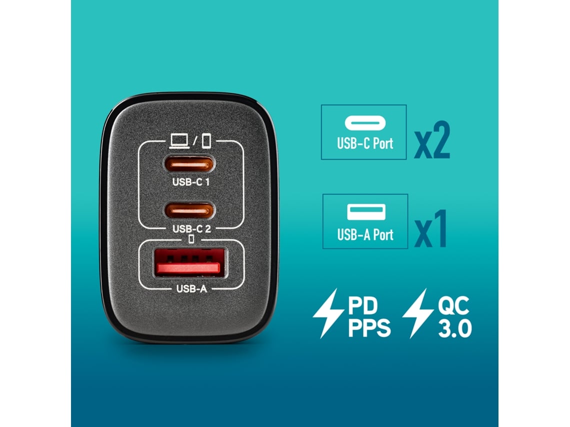 Carregador de Parede GaN NGS Era 65W/ 2xUSB Tipo-C/ 1xUSB/ 65W - Imagem 4