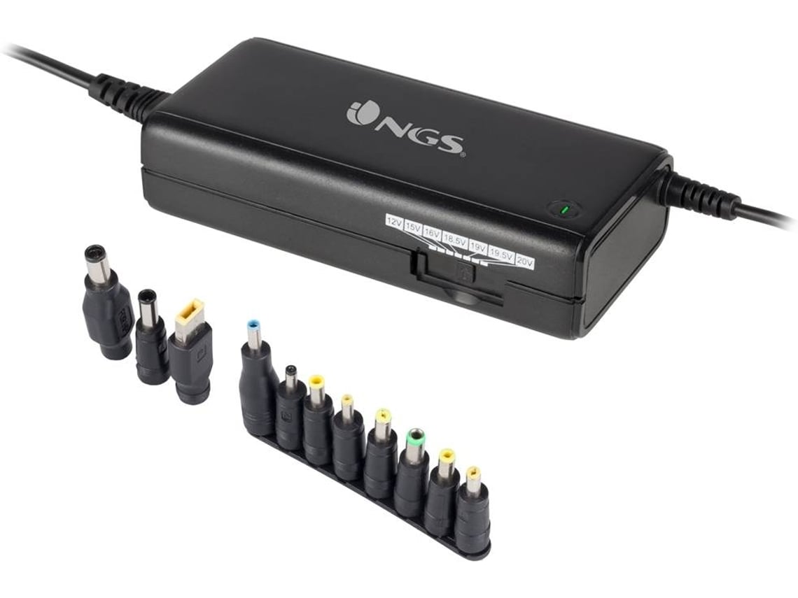 Carregador de Portátil NGS BAN/ 90W/ Manual/ 11 Conectores/ Voltagem 12-20V