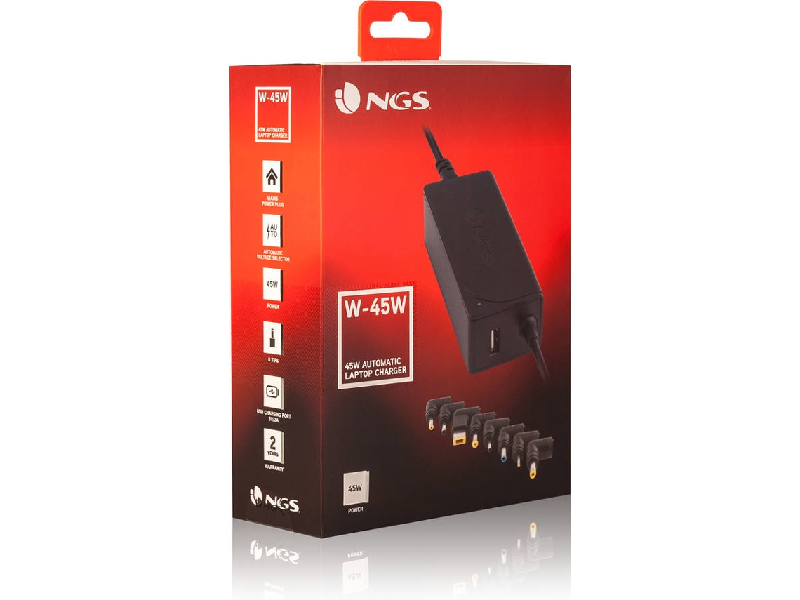 Carregador de Portátil NGS W-45W/ 45W/ Automático/ 8 Conectores/ Voltagem 19-20V/ 1 USB - Imagem 6