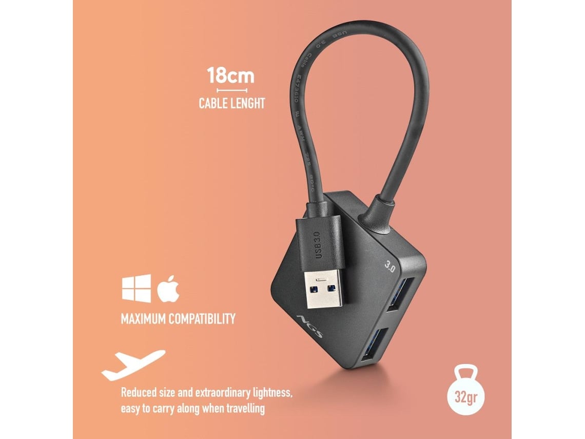 Hub USB 3.0 NGS IHUB3.0Tiny/ 4xUSB - Imagem 4