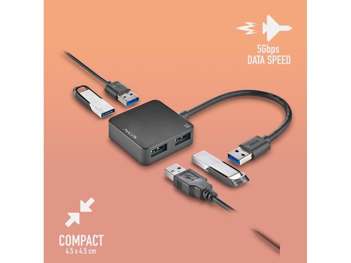 Hub USB 3.0 NGS IHUB3.0Tiny/ 4xUSB - Imagem 2