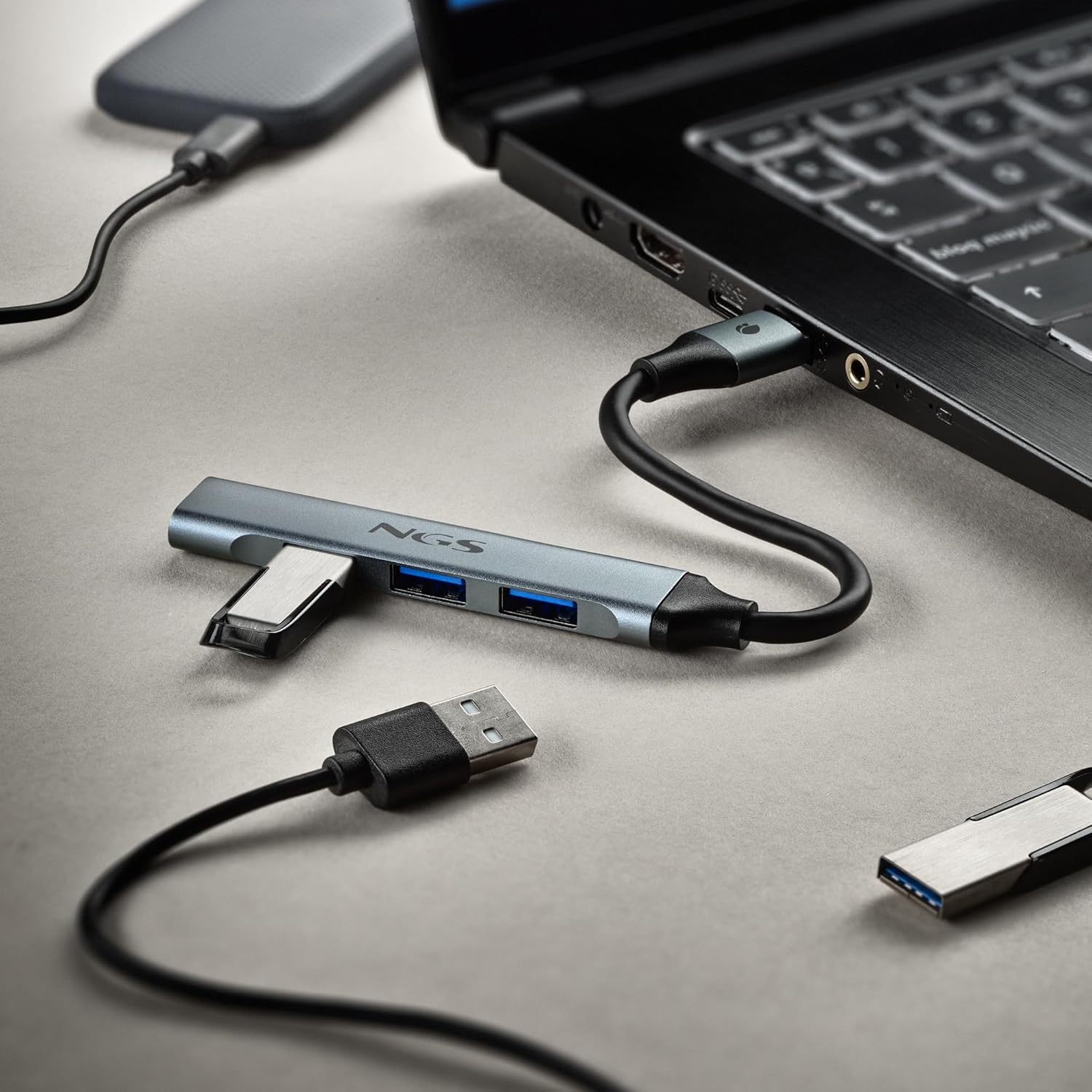 Hub USB NGS IHUB4 Micro/ 4xUSB/ Cinzento - Imagem 4