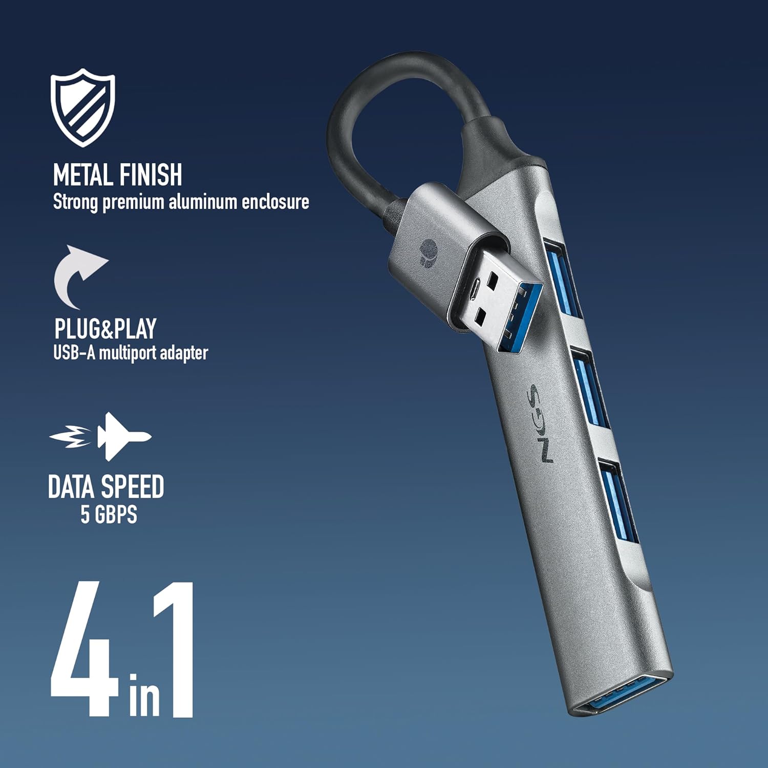 Hub USB NGS IHUB4 Micro/ 4xUSB/ Cinzento - Imagem 6