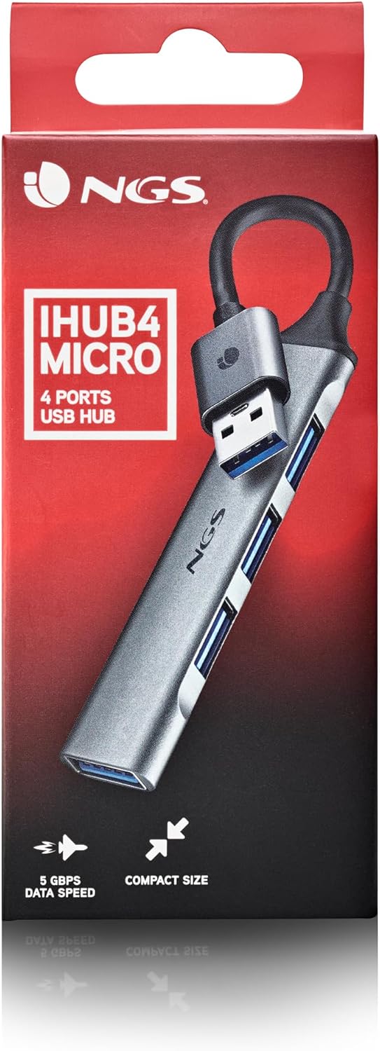 Hub USB NGS IHUB4 Micro/ 4xUSB/ Cinzento - Imagem 9