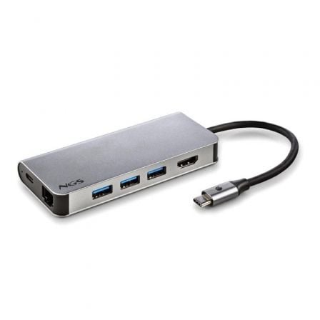 Docking USB Tipo-C NGS WonderDock8/ 3xUSB/ 1xUSB Tipo-C DP/ 1xHDMI 4K/ 1xRJ45/ 1xLeitor de Cartões SD