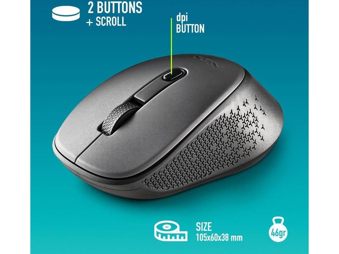 Rato Sem Fios NGS Dew Gray/ Até 1600 DPI/ Cinzento - Imagem 8