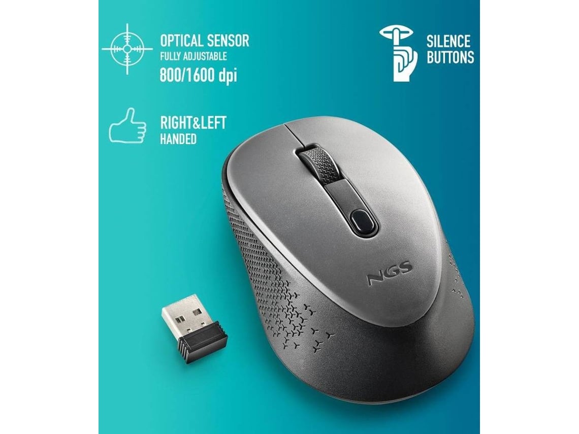 Rato Sem Fios NGS Dew Gray/ Até 1600 DPI/ Cinzento - Imagem 6