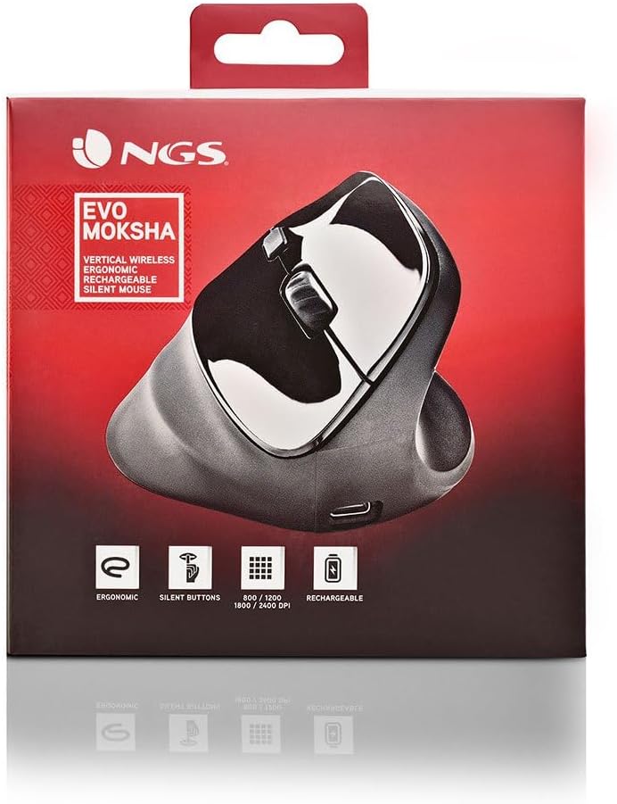 Rato Vertical Sem Fios NGS EVO Moksha/ Bateria recarregável/ Até 2400 DPI - Imagem 9