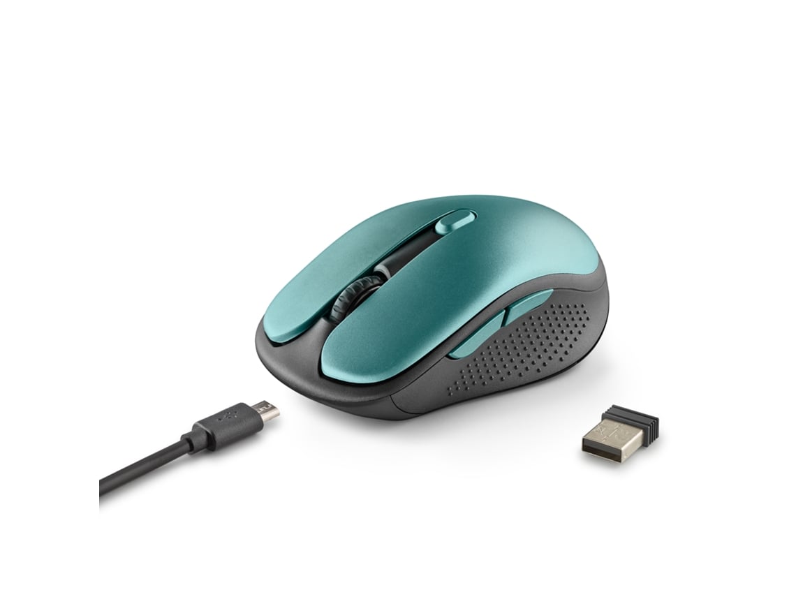 Rato Sem Fios NGS Evo Rust/ Bateria Recarregável/ Até 1600 DPI/ Verde Água - Imagem 3