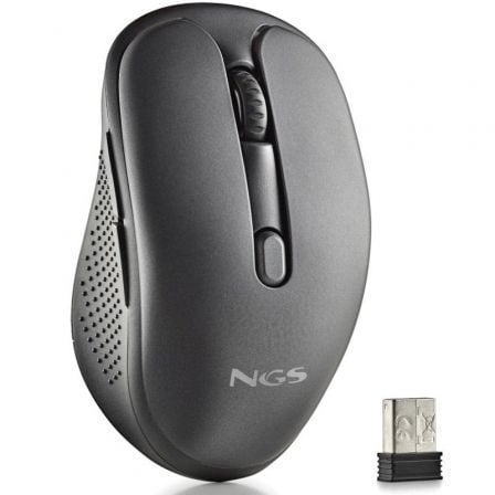 Rato Sem Fios NGS Evo Spook silencioso/ Bateria recarregável/ Até 1600 DPI/ Preto