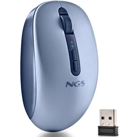 Rato Sem Fios NGS Fog Dual Bluetooth 5.2 e 2.4GHz 1600 DPI Ergonómico Silencioso Azul