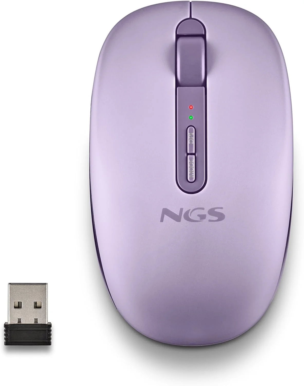 Rato Sem Fios NGS Fog Dual 1600 DPI Bluetooth 5.2 & 2.4GHz Silencioso Ergonómico Roxo - Imagem 2
