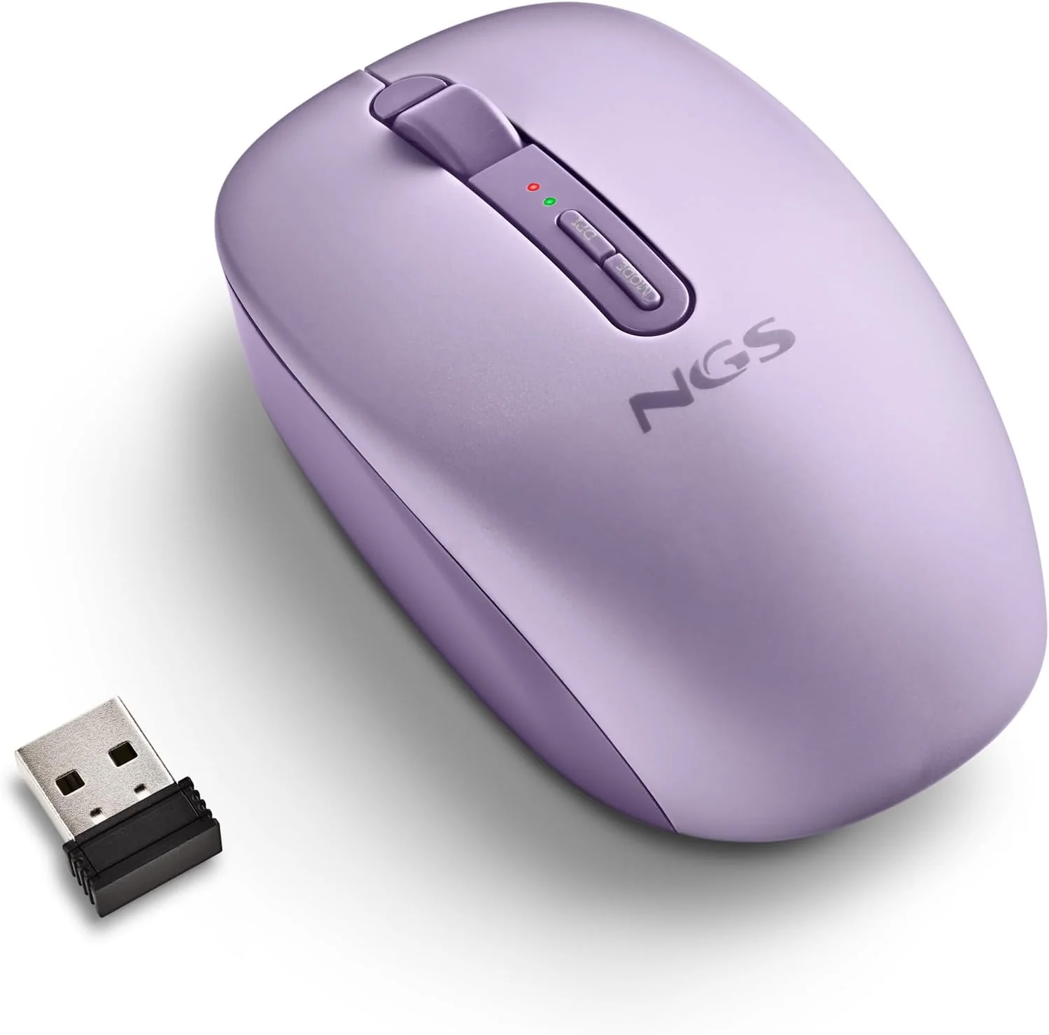 Rato Sem Fios NGS Fog Dual 1600 DPI Bluetooth 5.2 & 2.4GHz Silencioso Ergonómico Roxo - Imagem 4