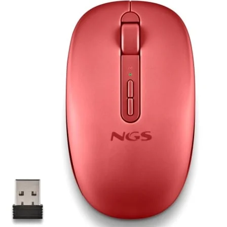 Rato Sem Fios NGS Fog Dual Vermelho Bluetooth 5.2 / 2.4GHz Silencioso Ergonómico 1600 DPI - Imagem 2
