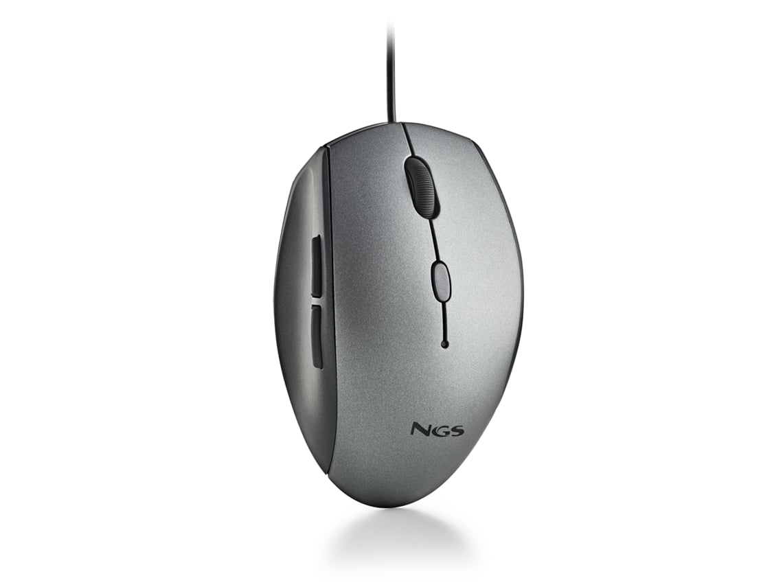 Rato Ergonómico NGS Moth Gray/ Até 1600 DPI/ Cinzento