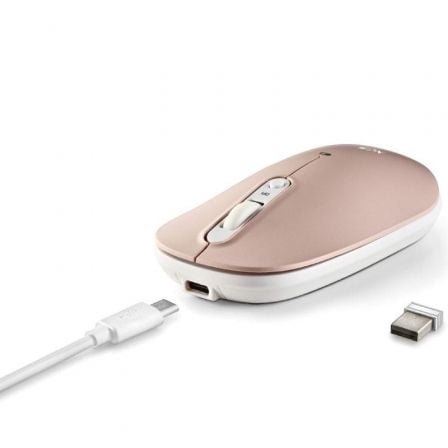 Rato Sem Fios por Bluetooth NGS Shell-RB/ Bateria recarregável/ Até 1600 DPI/ Azul/ Branco/ Rosa - Imagem 4