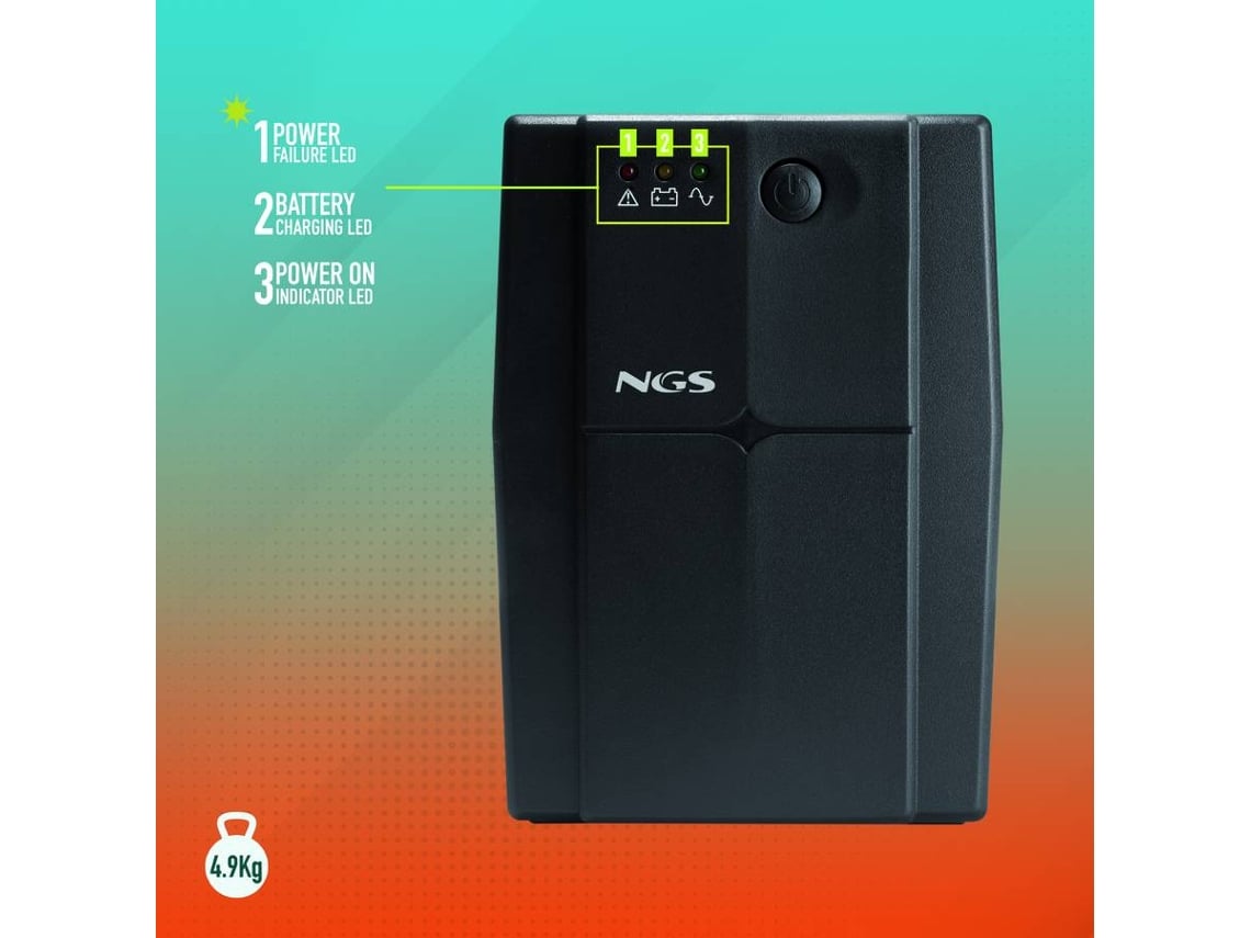 UPS Offline NGS Fortress 1200 V3/ 800VA-480W/ 2 Saídas/ Formato Torre - Imagem 6