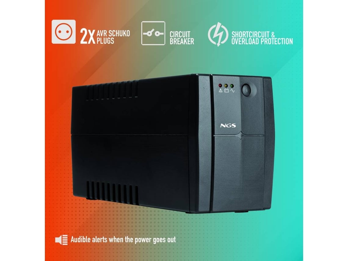 UPS Offline NGS Fortress 1200 V3/ 800VA-480W/ 2 Saídas/ Formato Torre - Imagem 2
