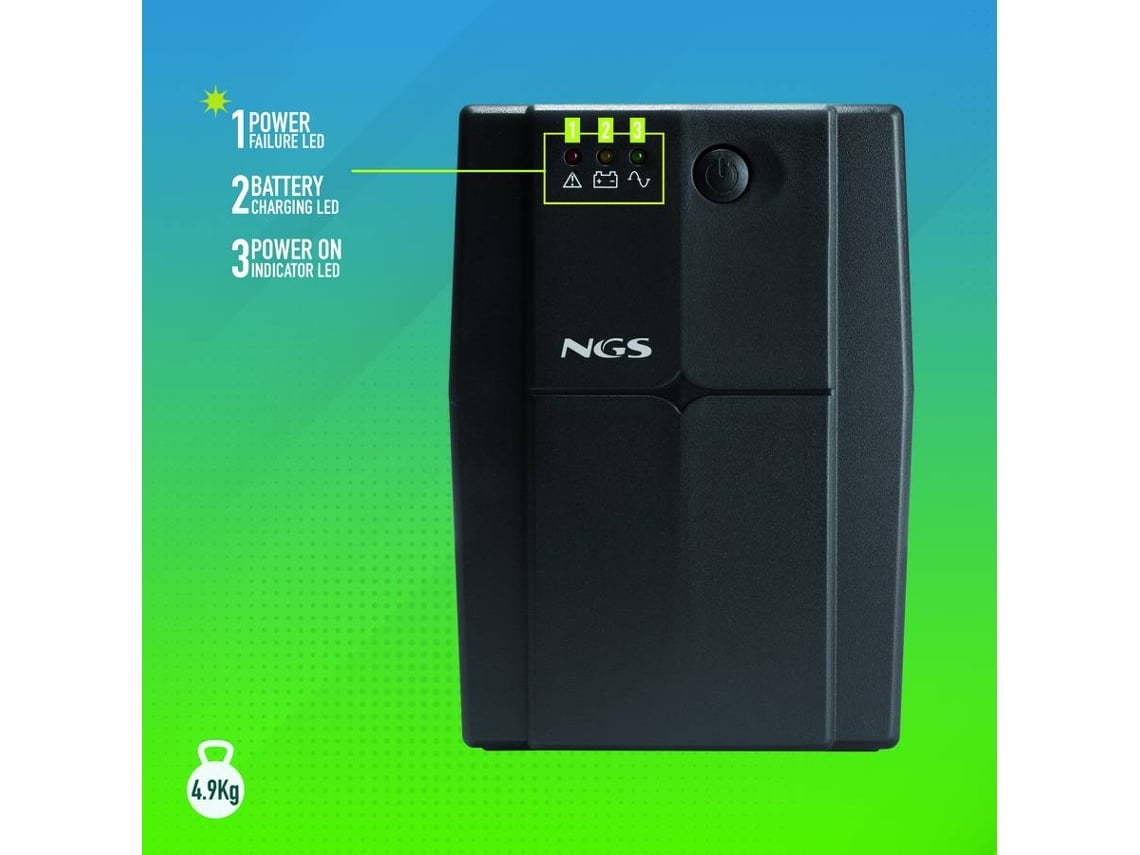 UPS Offline NGS Fortress 900 V3/ 600VA/ 2 Saídas/ Formato Torre - Imagem 6