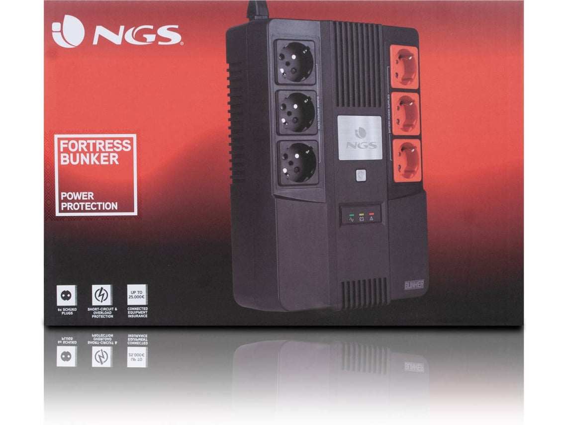 UPS Offline NGS Fortress Bunker/ 600VA-360W/ 6 Saídas/ Formato Bloco - Imagem 8