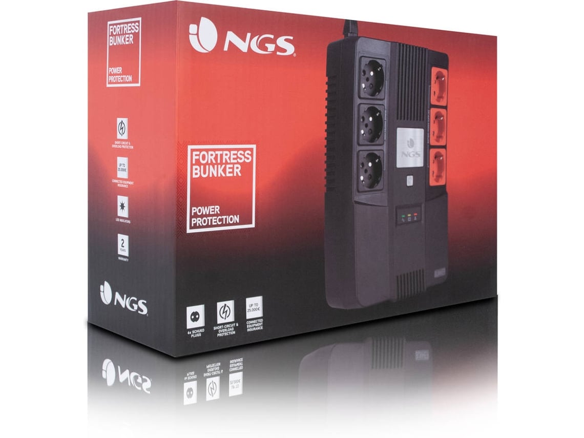 UPS Offline NGS Fortress Bunker/ 600VA-360W/ 6 Saídas/ Formato Bloco - Imagem 9