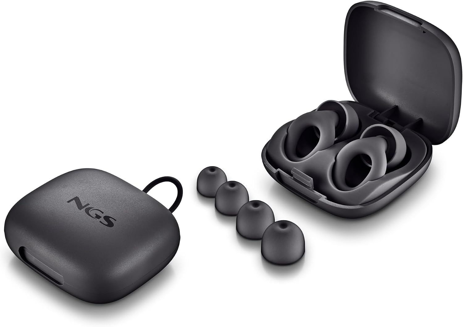 Tampões de Ouvido NGS Noon Redução de Ruído 23dB SNR Silicone 3 Tamanhos (S, M, L) com Estojo Pretos - Imagem 11