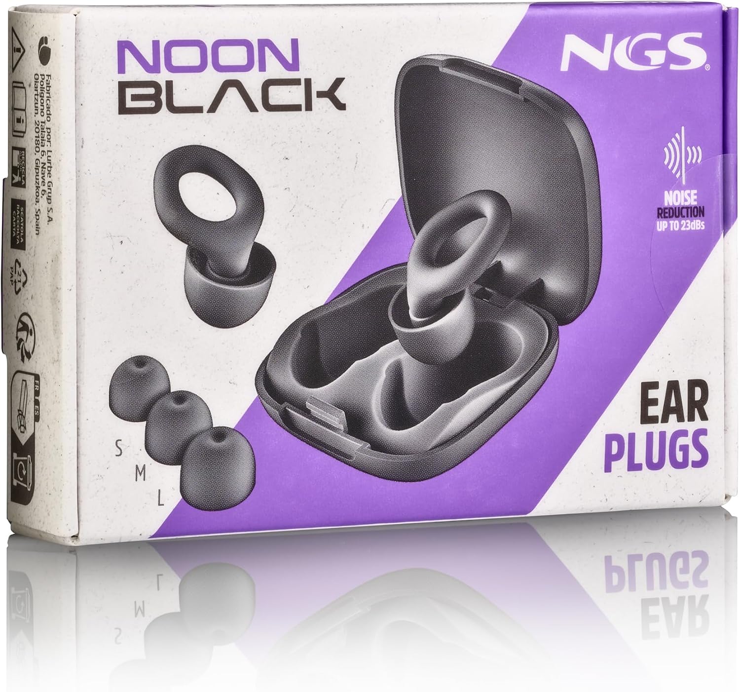 Tampões de Ouvido NGS Noon Redução de Ruído 23dB SNR Silicone 3 Tamanhos (S, M, L) com Estojo Pretos - Imagem 15