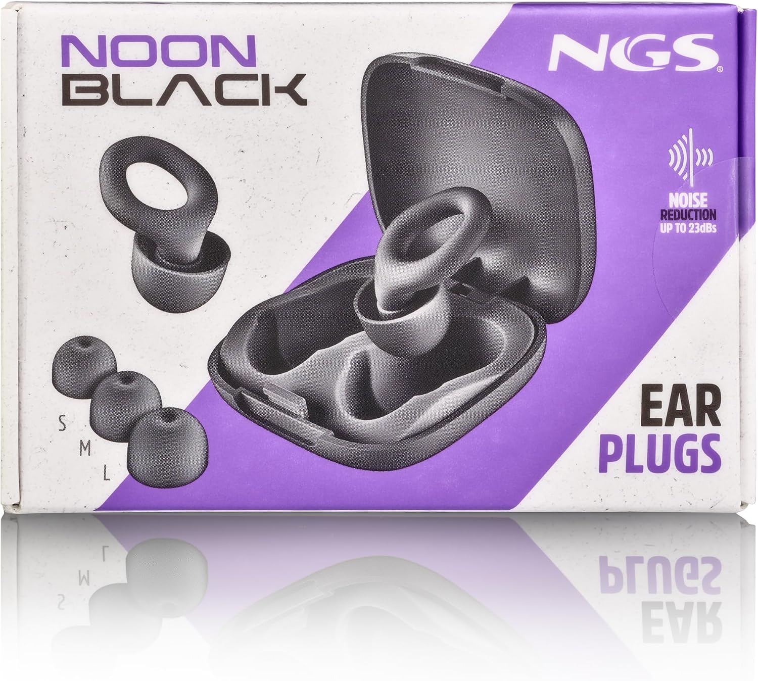 Tampões de Ouvido NGS Noon Redução de Ruído 23dB SNR Silicone 3 Tamanhos (S, M, L) com Estojo Pretos - Imagem 14